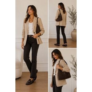 NEW Genuine Suede Brown Hobo Shoulder Bag Slouchy Boho Tote NWT